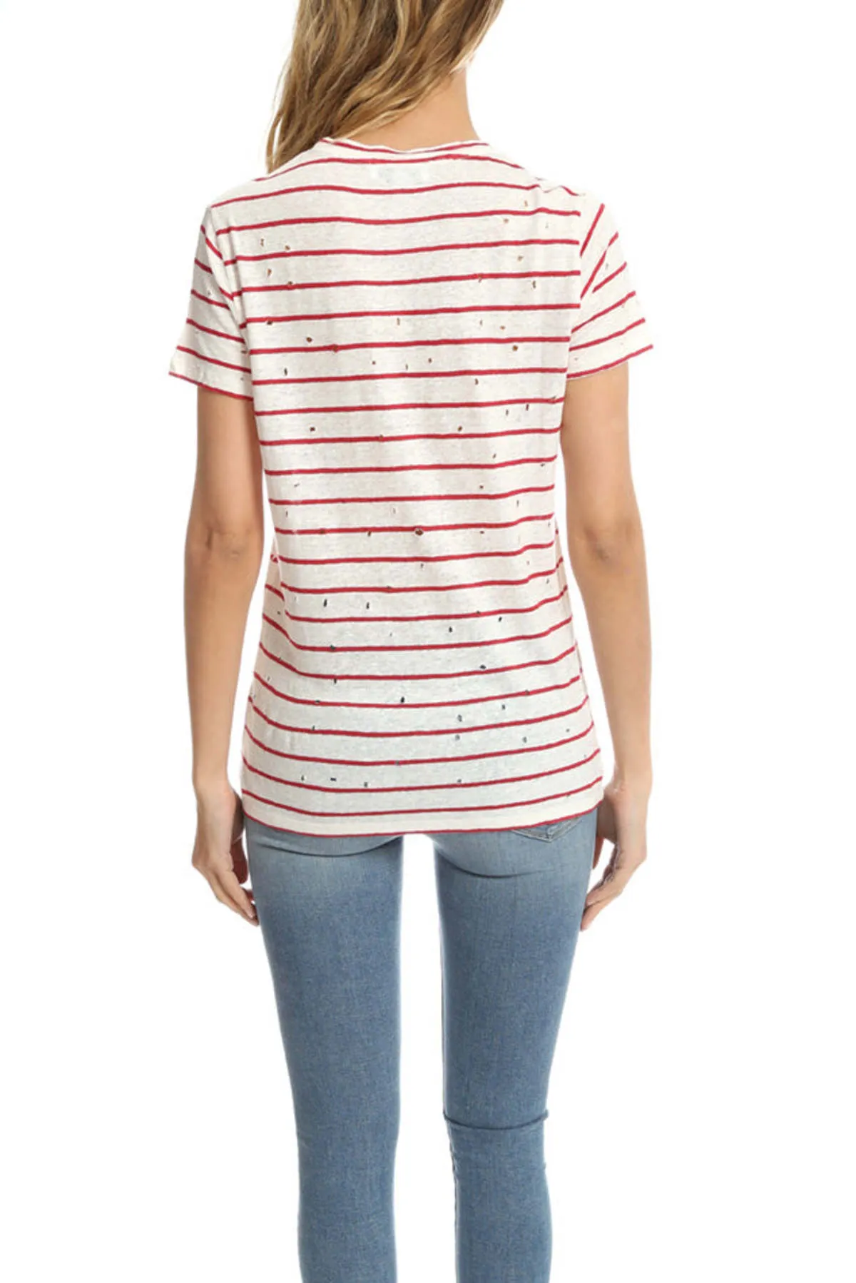 Mina Tee - Ecru/Red