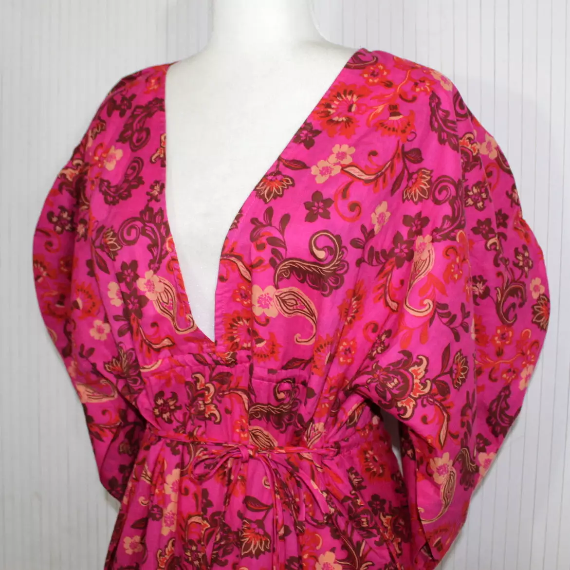 Misa Brand New $475 Pink Print Cotton Maxi Dress S