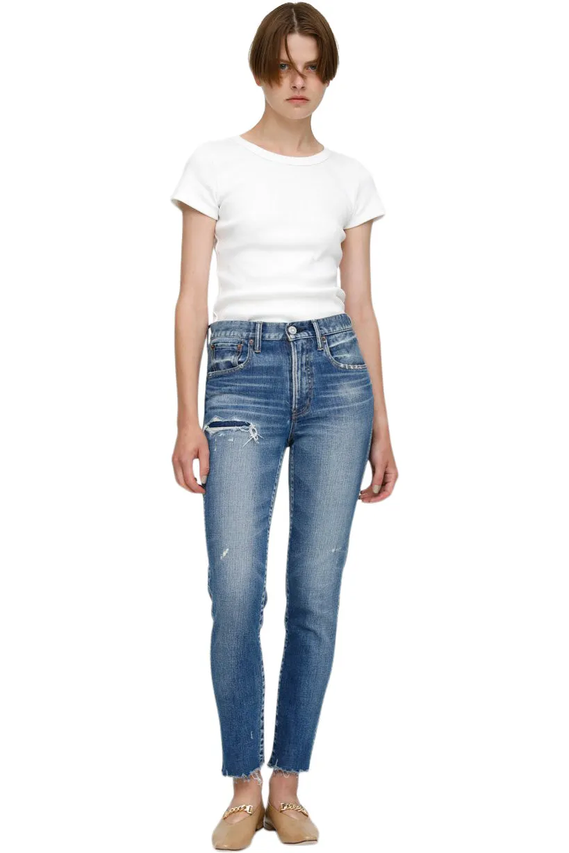 Moussy Denim Hammond Skinny High-Waisted Jean in Blue