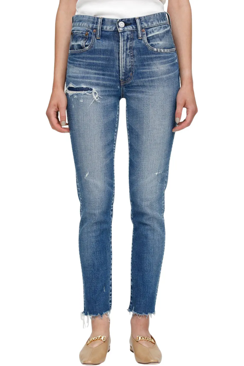 Moussy Denim Hammond Skinny High-Waisted Jean in Blue