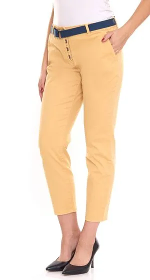 Pack of 2 TOM TAILOR women's chino trousers, stylish everyday trousers with belt 46246404 beige