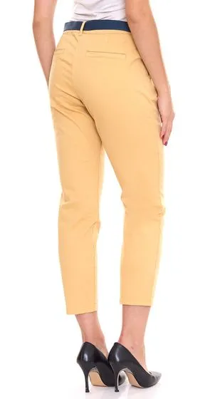 Pack of 2 TOM TAILOR women's chino trousers, stylish everyday trousers with belt 46246404 beige