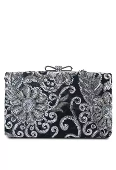 Papillon Clutch Papillon Floral Sequinne Clutch