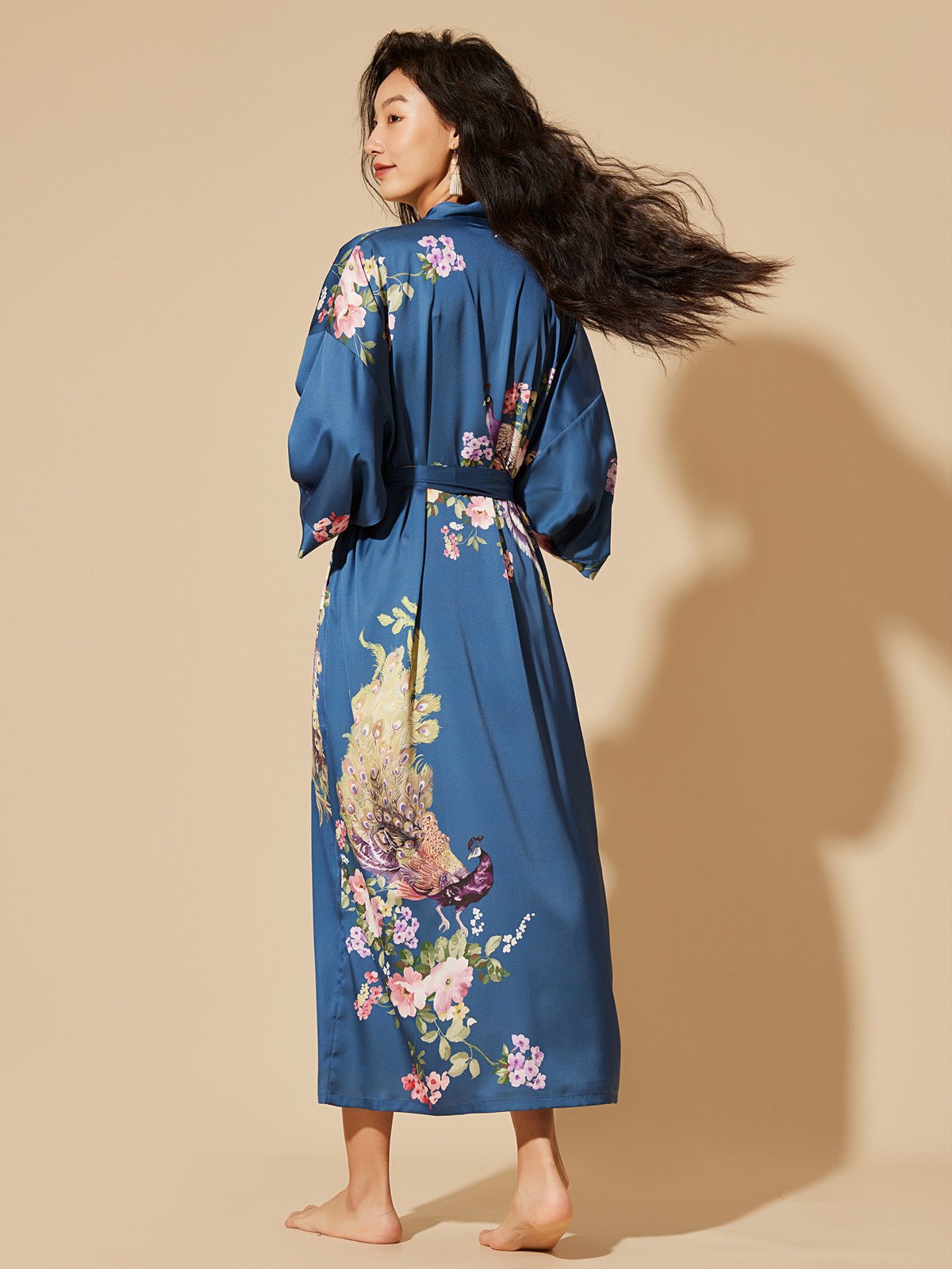 Peacock Blue Kimono Robe