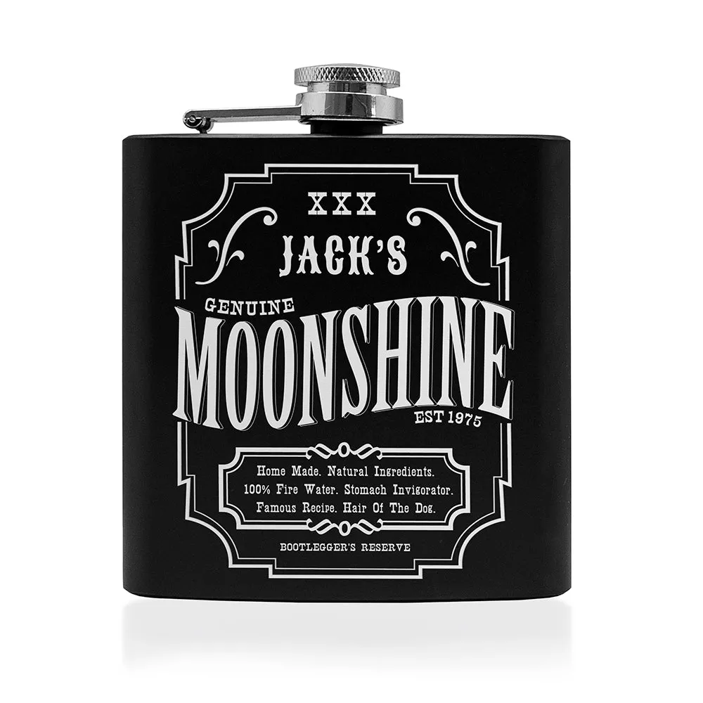 Personalised Moonshine Vintage Hip Flask