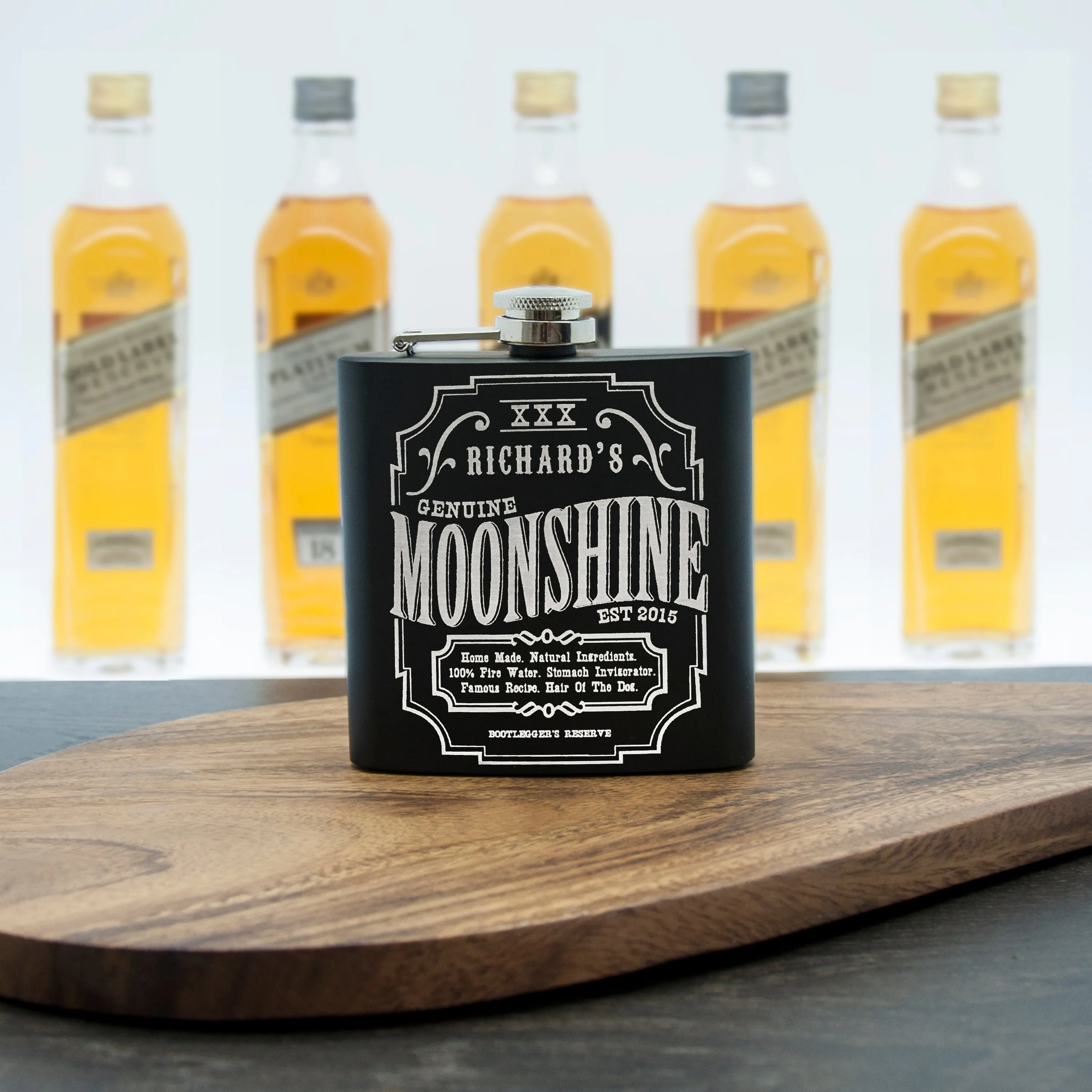 Personalised Moonshine Vintage Hip Flask