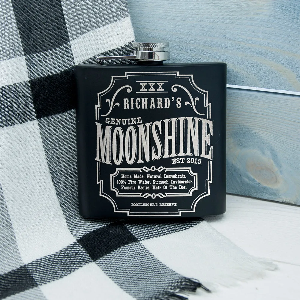 Personalised Moonshine Vintage Hip Flask