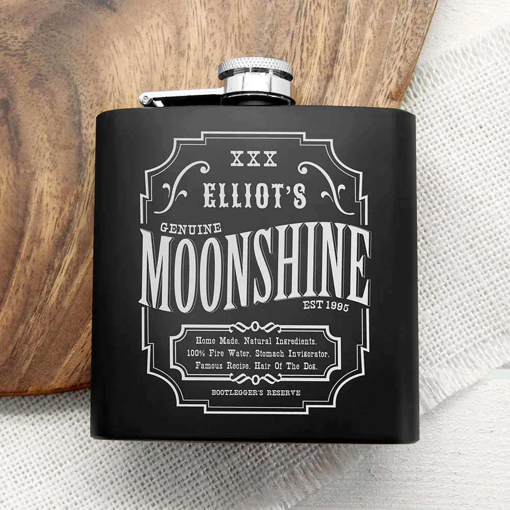 Personalised Moonshine Vintage Hip Flask