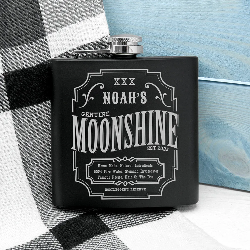 Personalised Moonshine Vintage Hip Flask