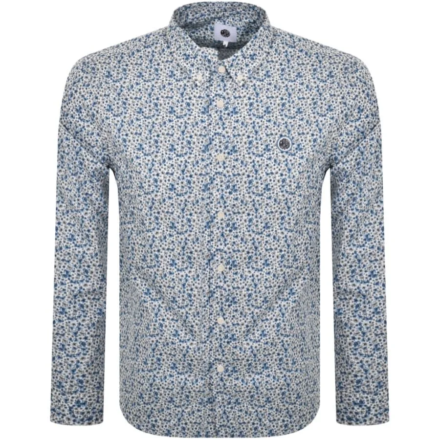 Pretty Green Floral Long Sleeve Shirt White