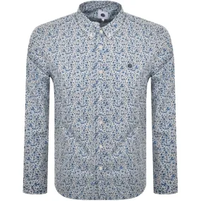 Pretty Green Floral Long Sleeve Shirt White