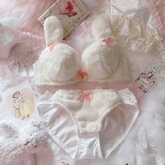 Rabbit Plush Bra Lingeries Set AD12823