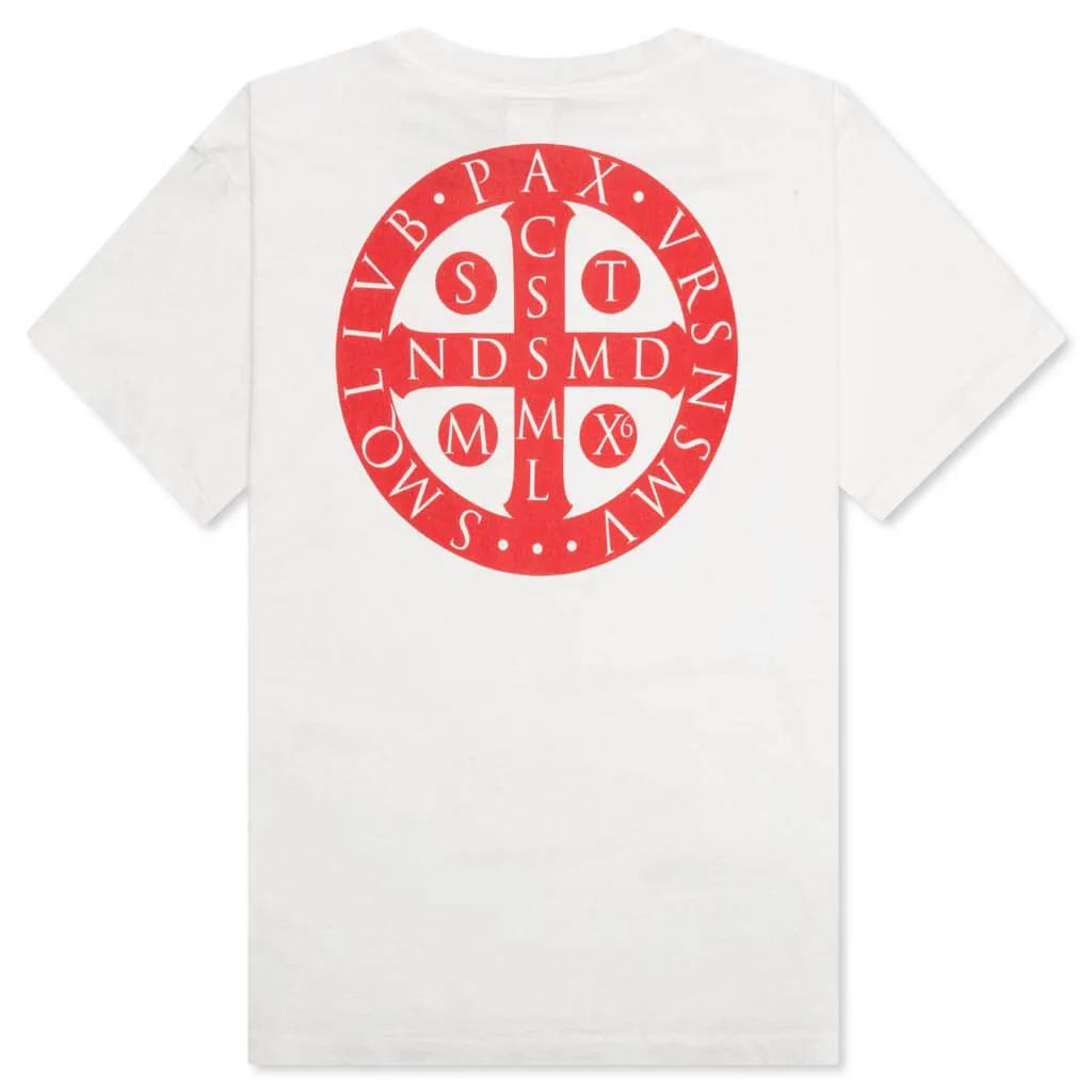 Red Circle Tee - White