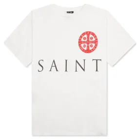 Red Circle Tee - White