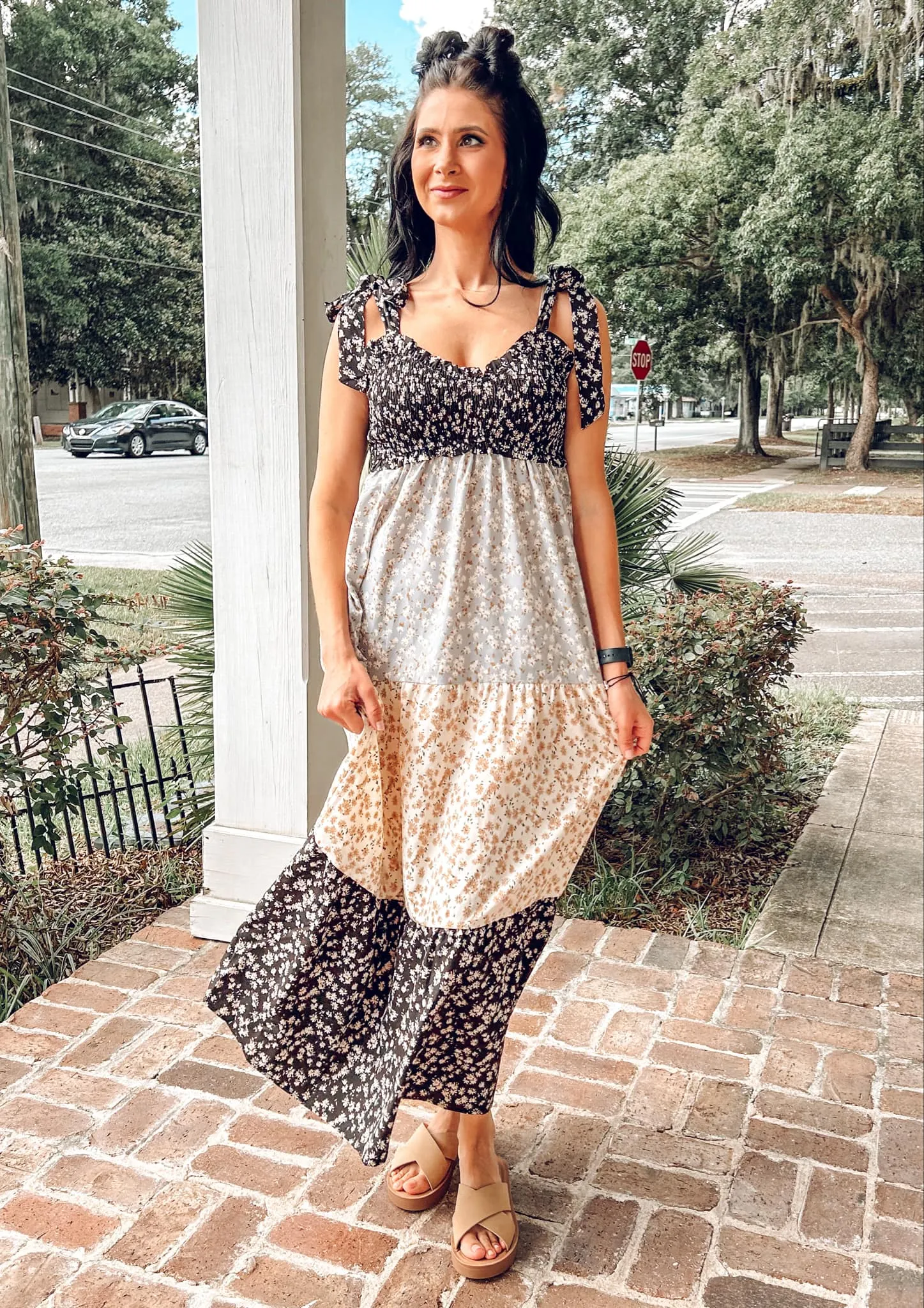 Rise Up Patched Maxi | Mixed Print