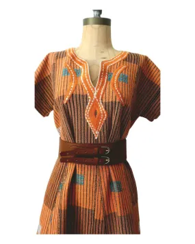 Robe en Pagne Senoufo de Waraniéré - 100% Coton - Mode Africaine - Kaolack Creations