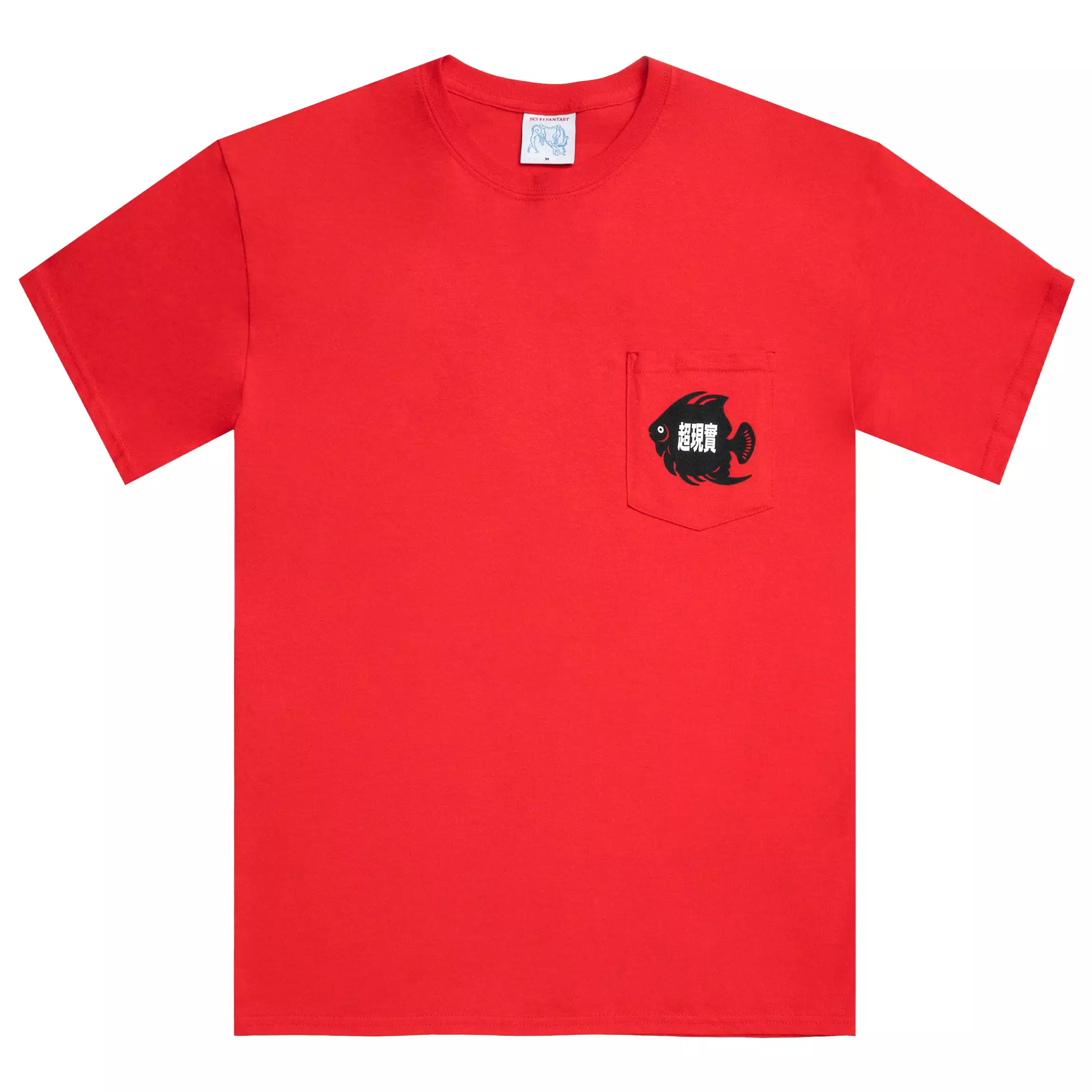 Sci-Fi Fantasy Fish Pocket Tee Red