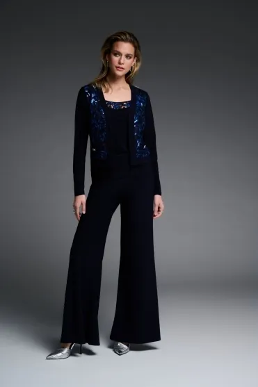 Sequin Two Piece Jacket & Camisole - Midnight Blue - 223757-2166