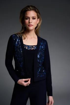 Sequin Two Piece Jacket & Camisole - Midnight Blue - 223757-2166