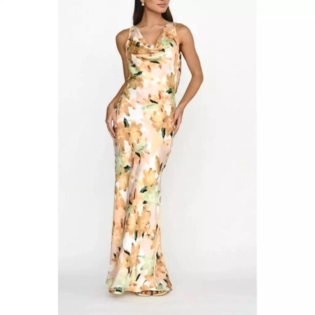 She Loves IT Yellow Floral Print Maxi Dress