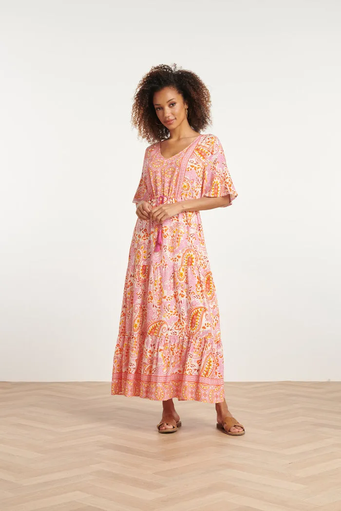 Smashed Lemon Paisley Print Maxi Dress