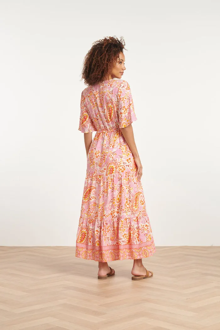 Smashed Lemon Paisley Print Maxi Dress