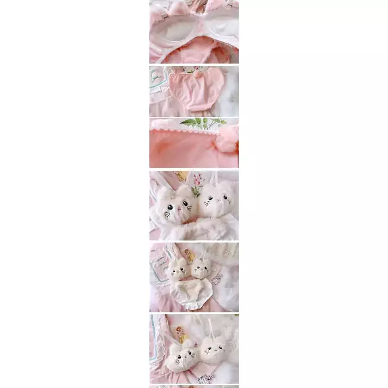 Soft Fuzzy Kitten Kawaii Princess Lingerie Set