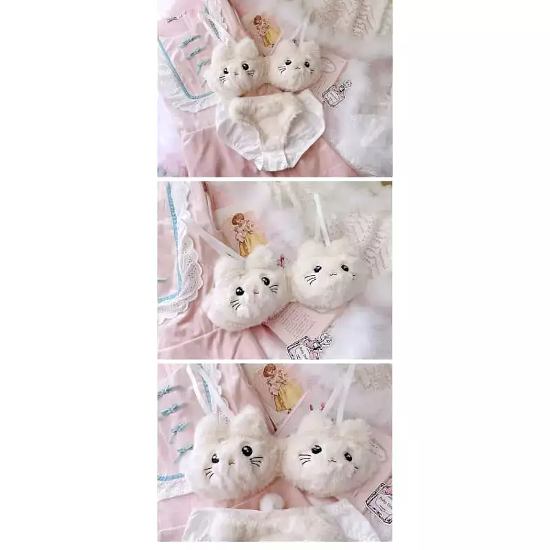 Soft Fuzzy Kitten Kawaii Princess Lingerie Set