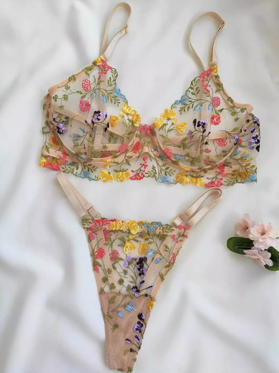 Sunny Floral Lingerie Set W338