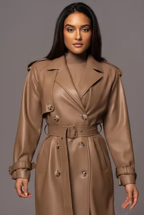 Tan Odin Faux Leather Coat