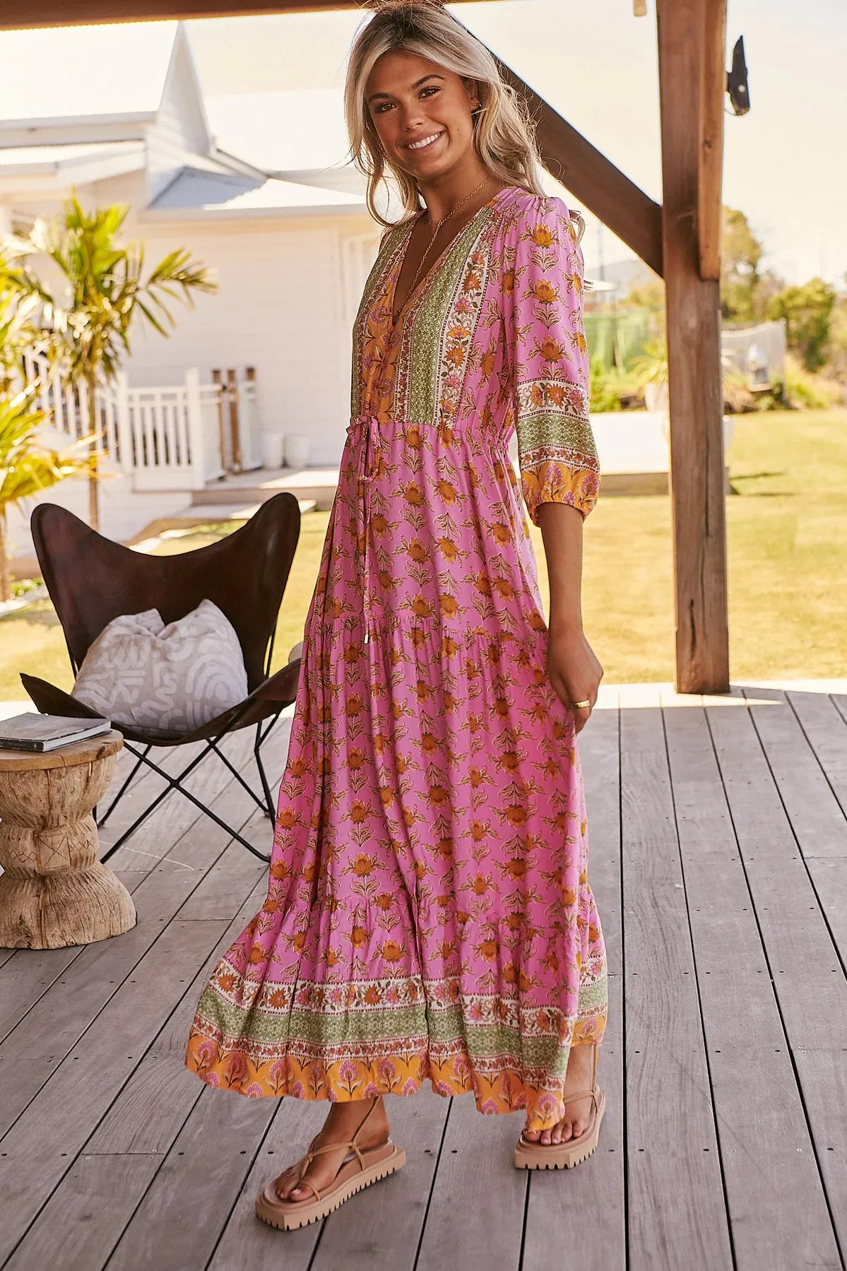 Tessa Maxi Dress Blushing Meadow Print