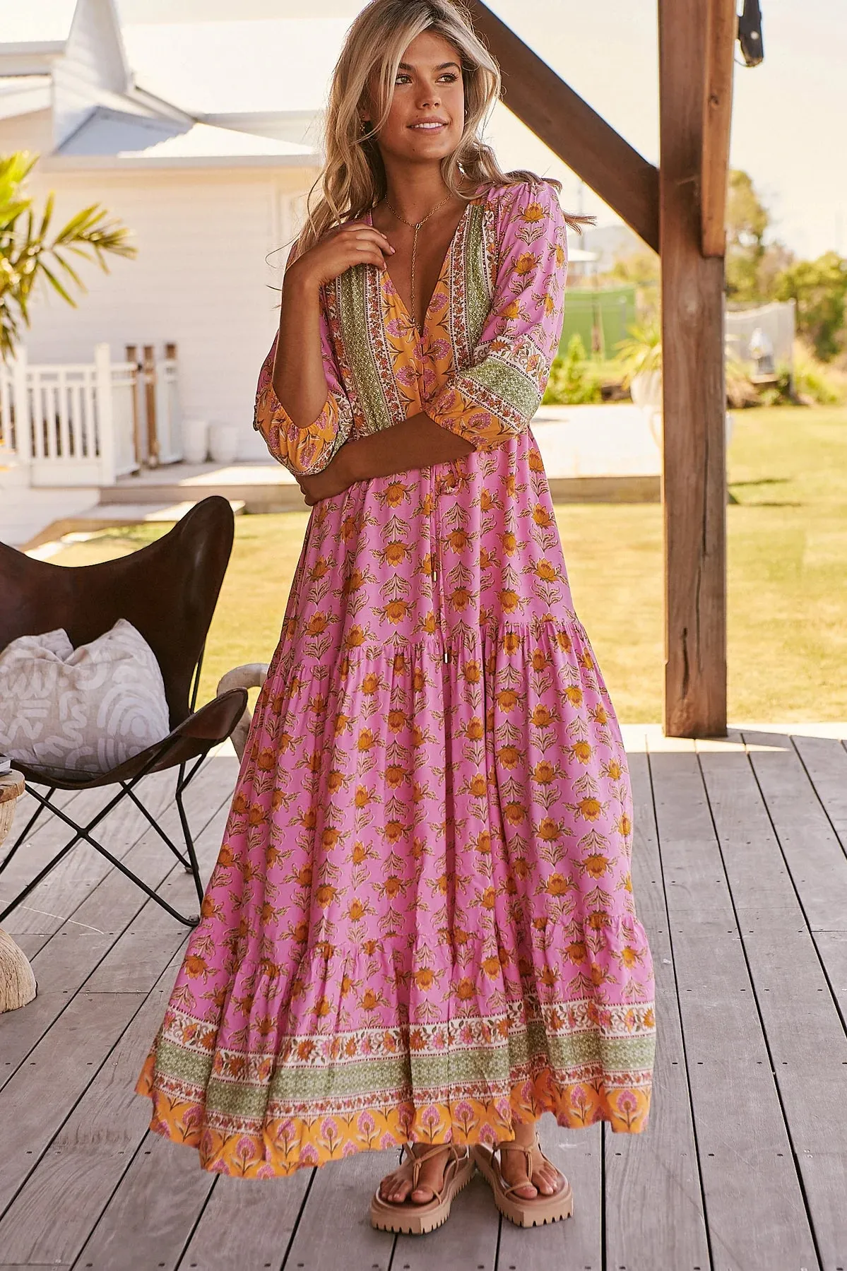 Tessa Maxi Dress Blushing Meadow Print