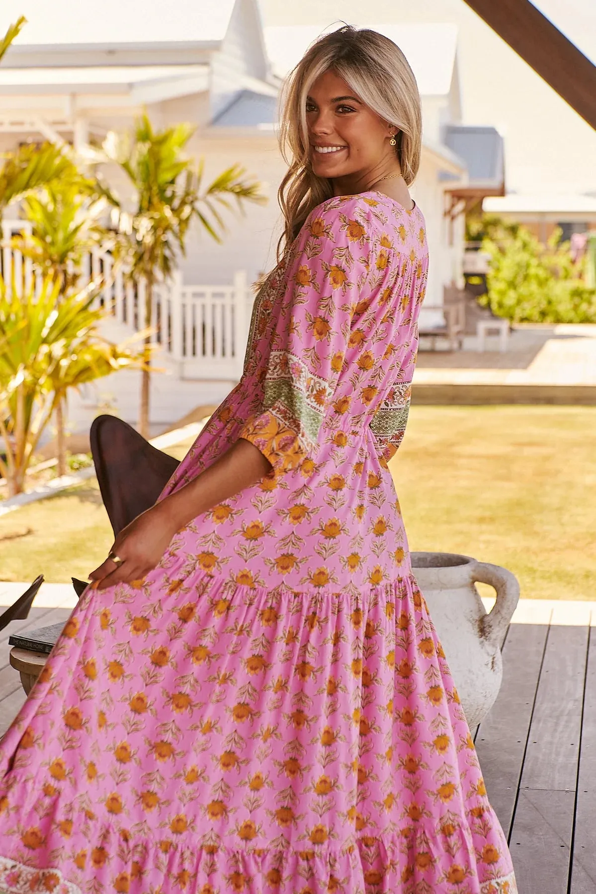 Tessa Maxi Dress Blushing Meadow Print