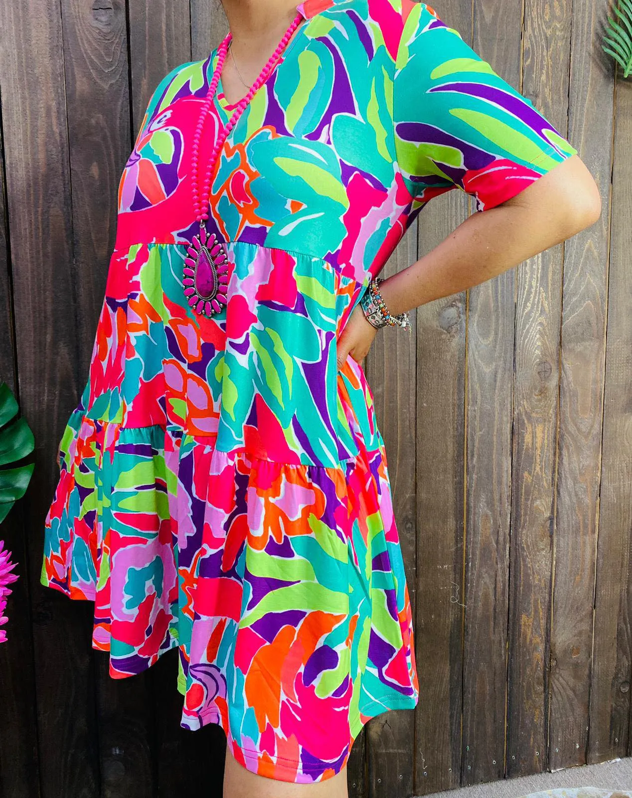 Tropical Baby Doll Dress