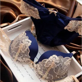 Underclothes Underwear Women Bras B C cup Lingerie set With Brief Sexy Lingerie Lace Embroidery Bra Sets Bowknot Bras SM6