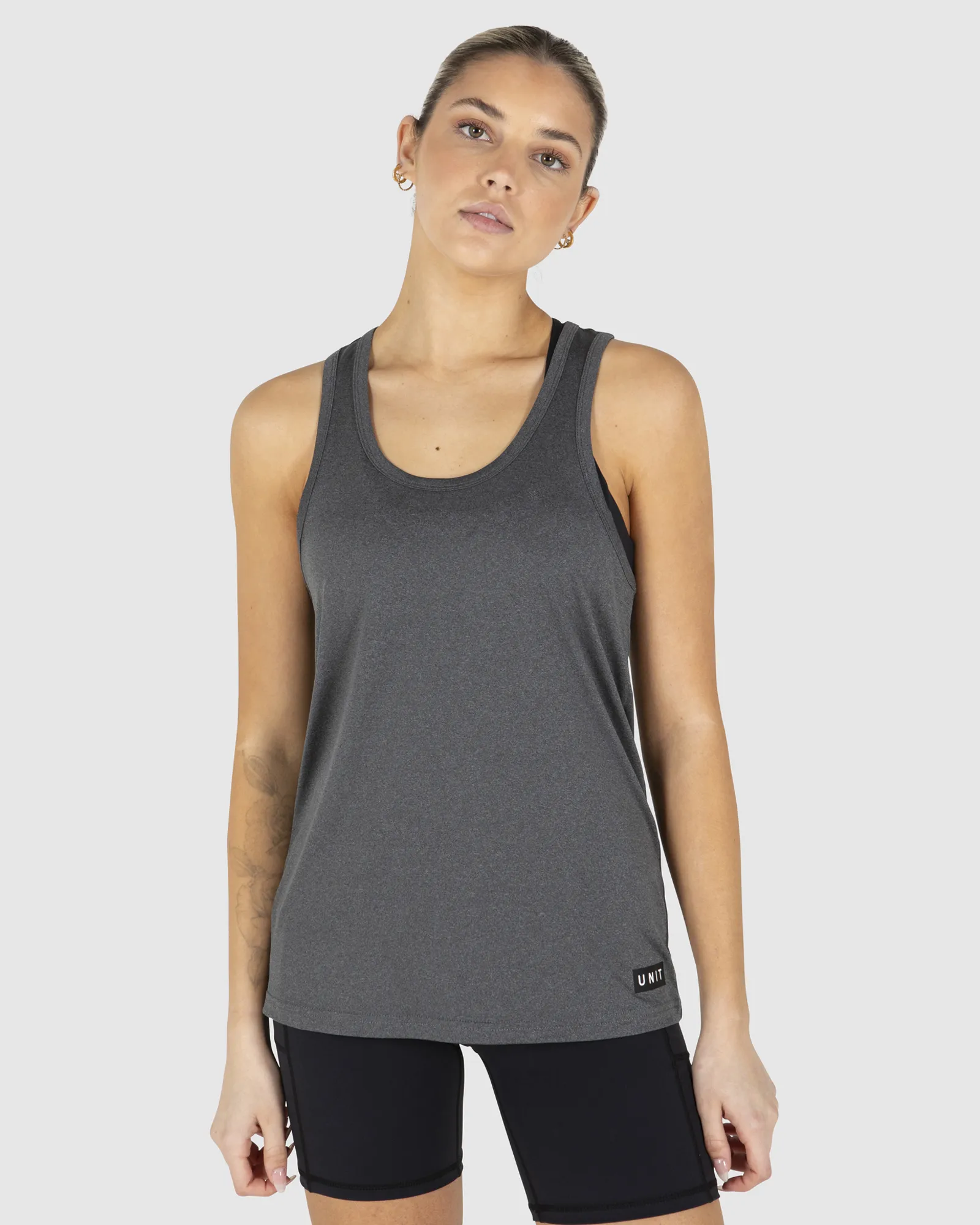 Unit Unit Elite Flex Ladies Singlet - Char Heather | SurfStitch