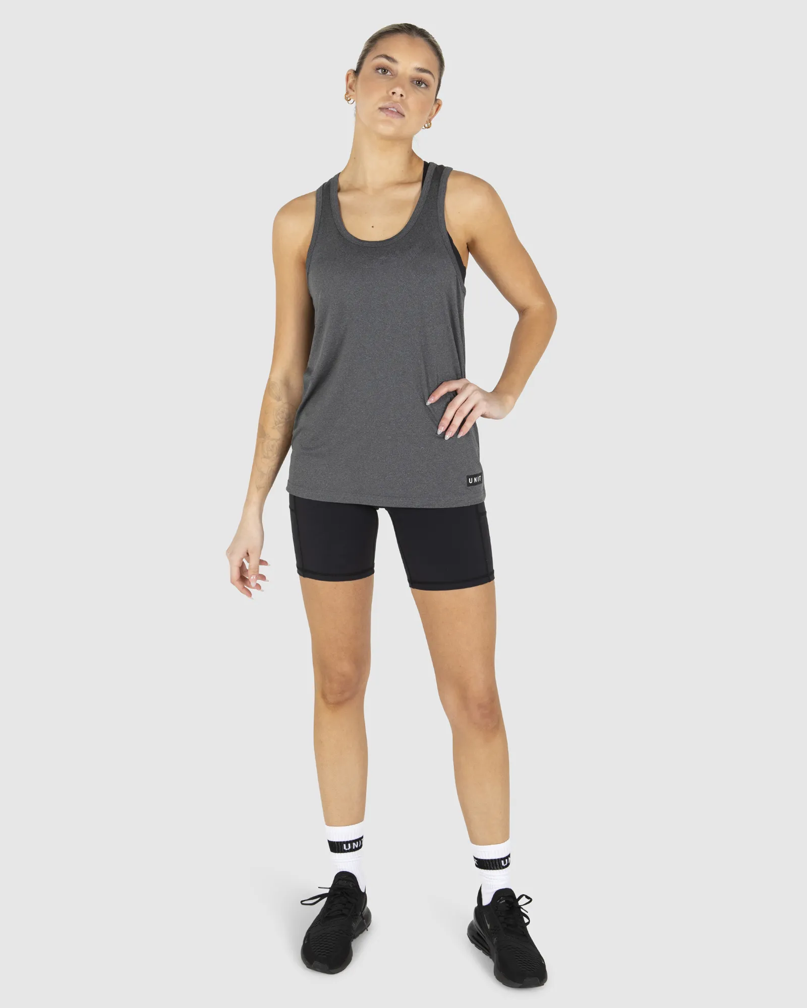 Unit Unit Elite Flex Ladies Singlet - Char Heather | SurfStitch