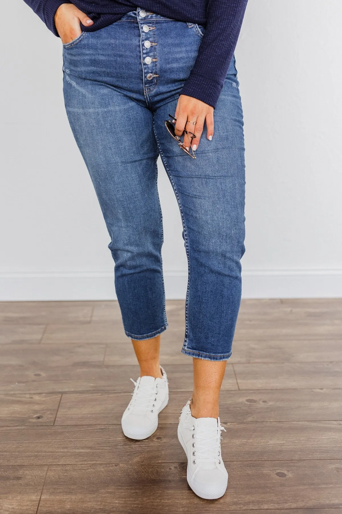 Vervet Stretch Mom Jeans- Sierra Wash