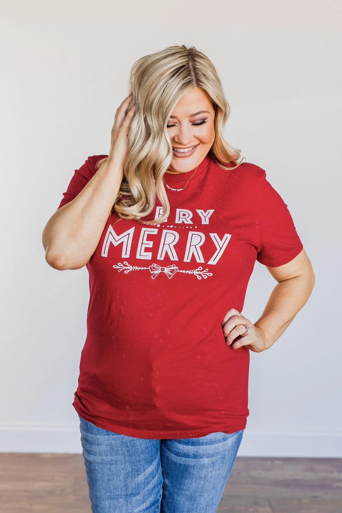 Very Merry Graphic Tee- Red