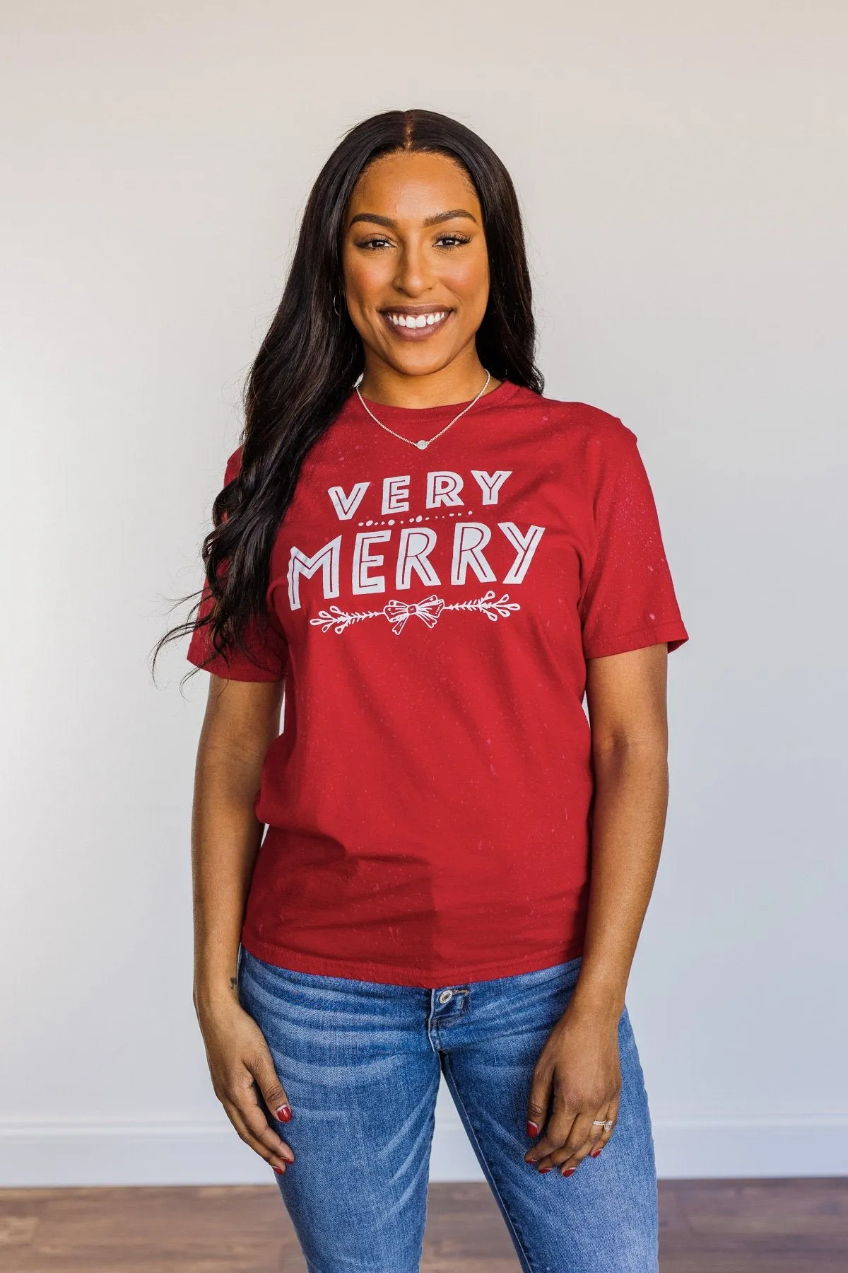 Very Merry Graphic Tee- Red