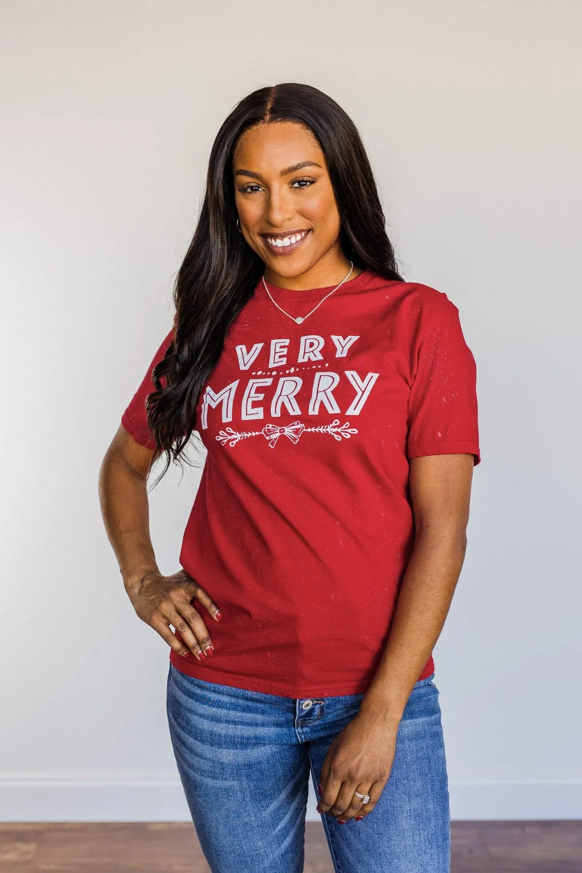 Very Merry Graphic Tee- Red