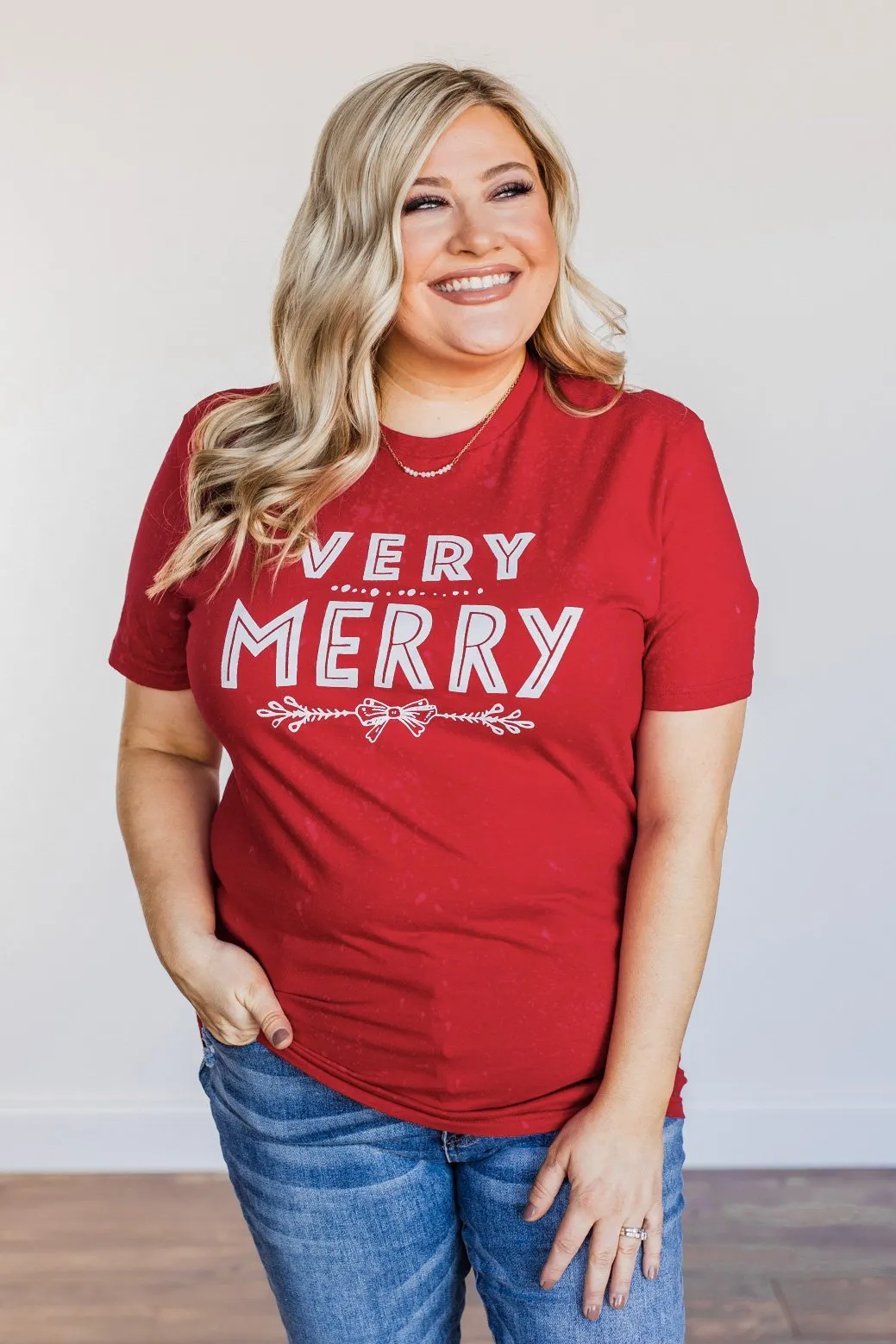 Very Merry Graphic Tee- Red