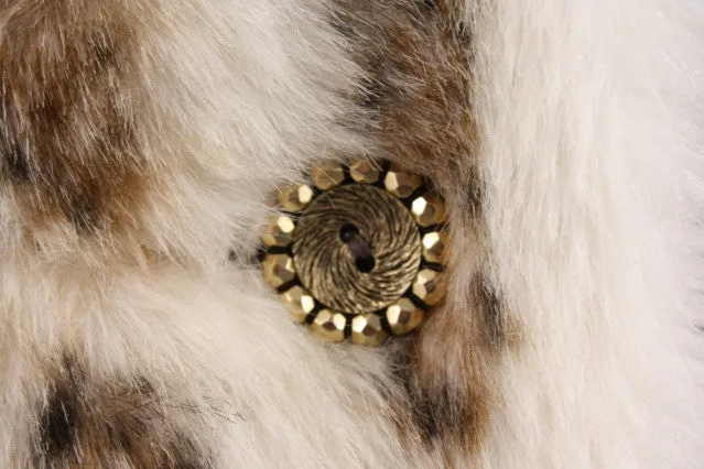 Vintage 70's TISSAVEL Faux Fur Snow Leopard Coat