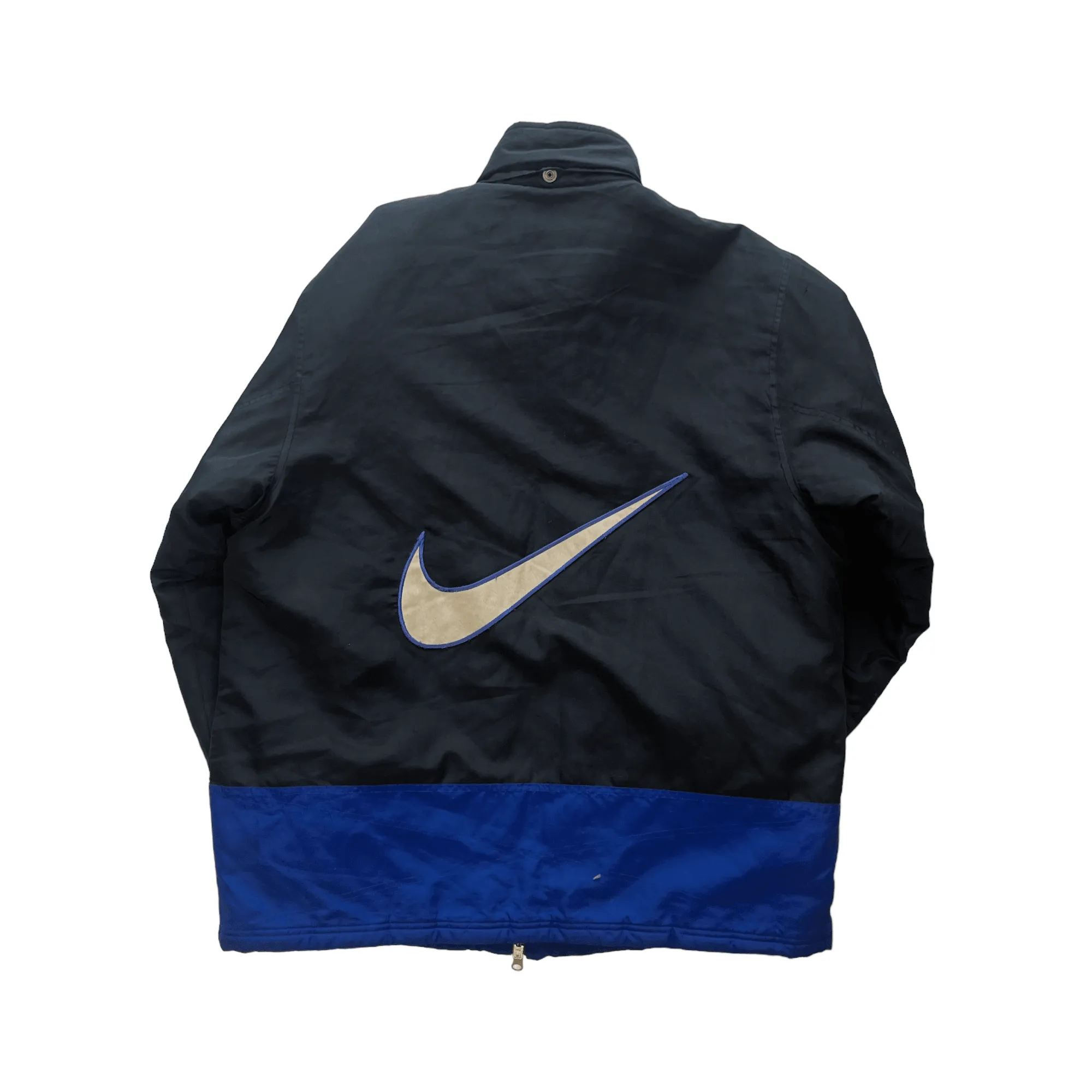 Vintage 90s Black + Blue Nike Premier Puffer Coat - Extra Large