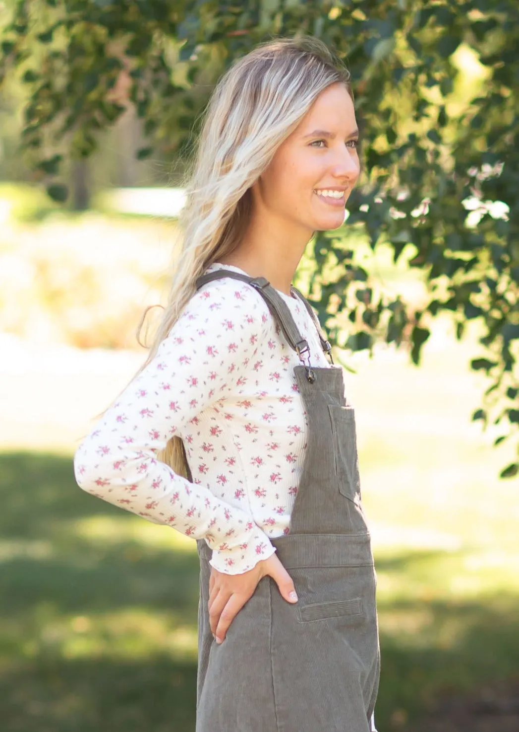 White Floral Long Sleeve Top - FINAL SALE