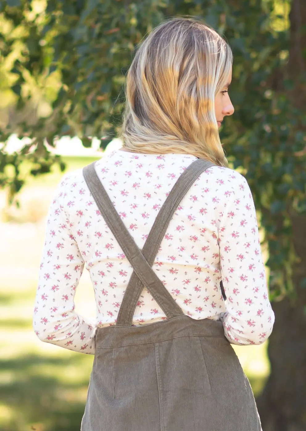 White Floral Long Sleeve Top - FINAL SALE