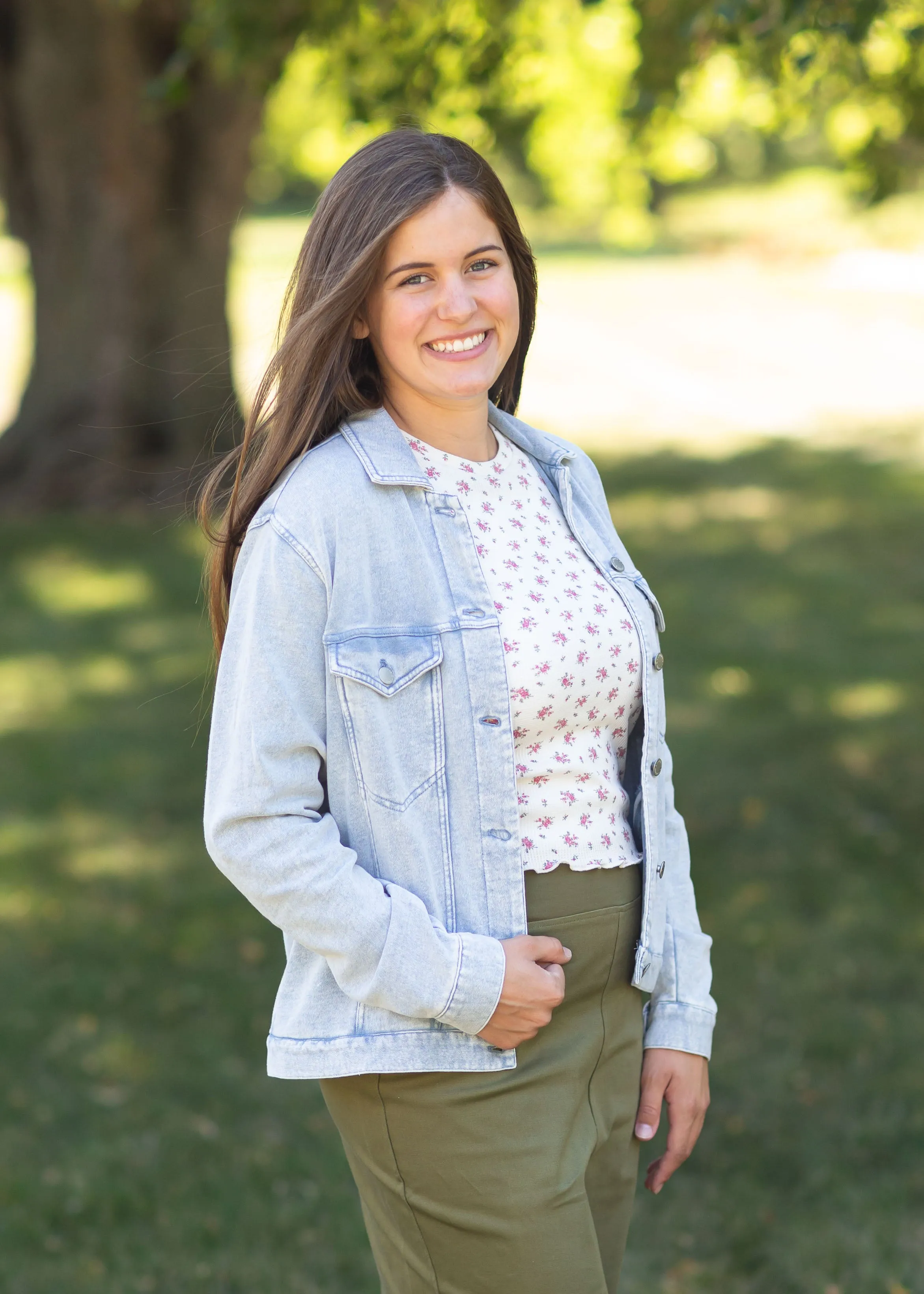 White Floral Long Sleeve Top - FINAL SALE