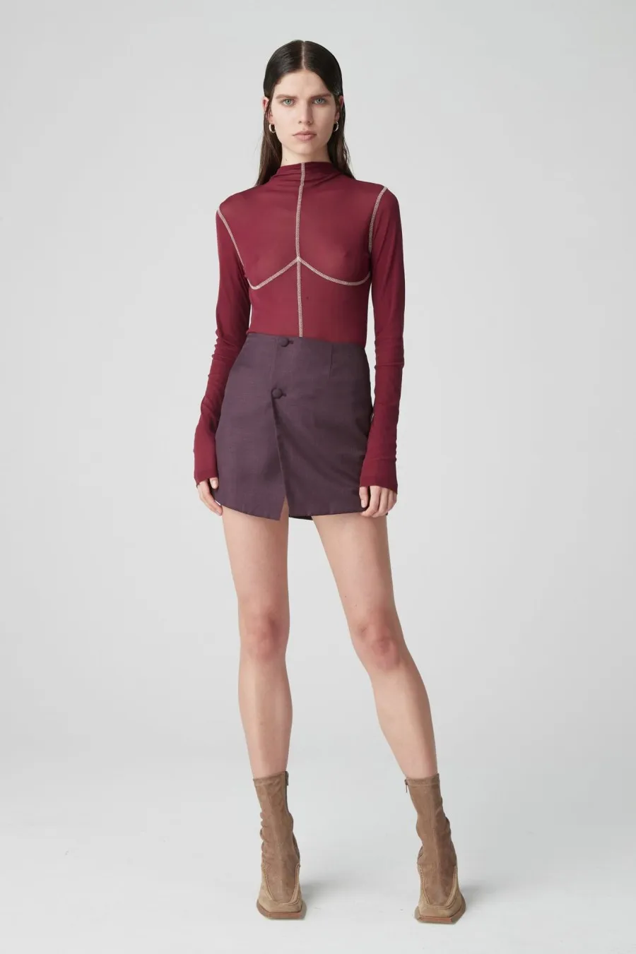 Women Atoir  | 002 Top Maroon