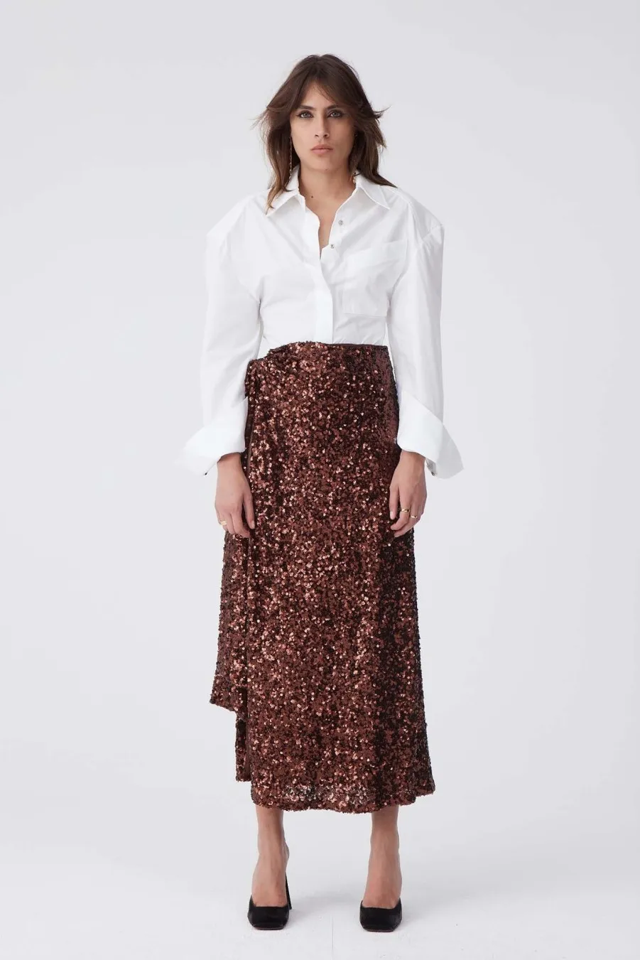 Women Atoir  | Teary Skirt Choc Sequins