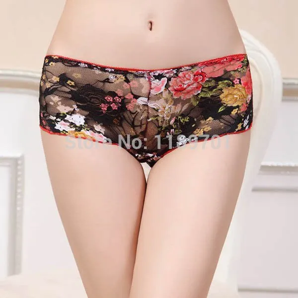 Women Bikini Bottom Brief Pants Boyshorts Briefs Floral Lace Underwear SM6